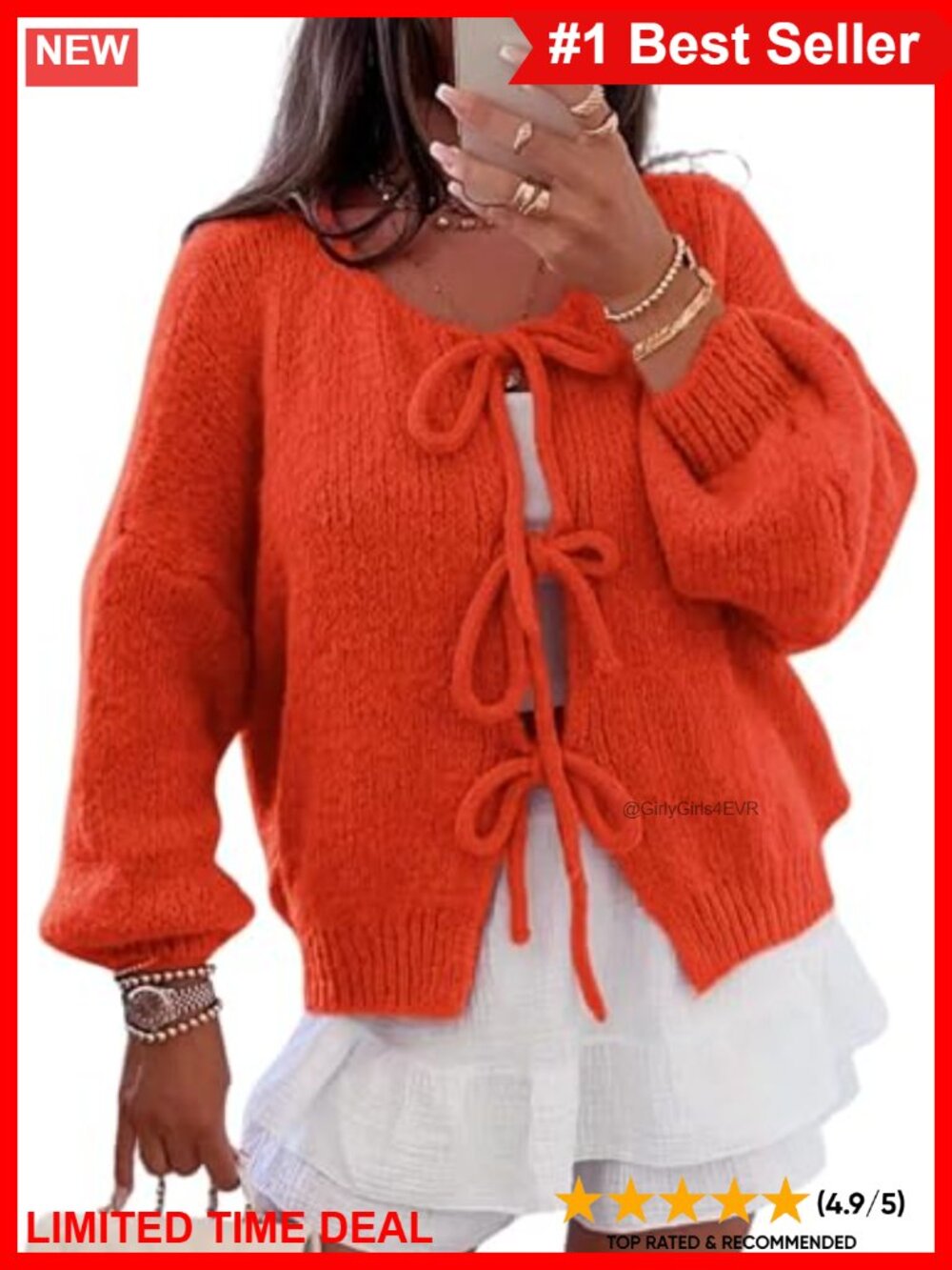 Chunky Cable Knit Bow Tie Cardigan Crochet Lace Up Sweater